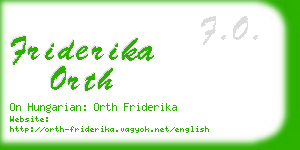 friderika orth business card
